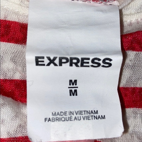 EXPRESS | Red & White Lace Shoulder Blouse - Picture 4 of 4